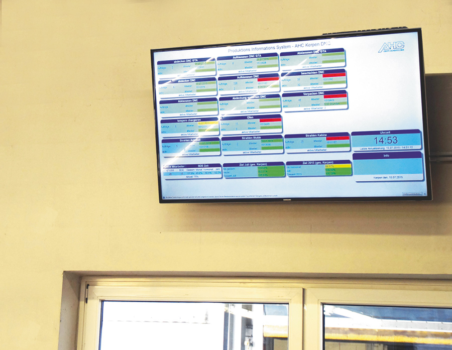 Monitor in der AHC-Produktion